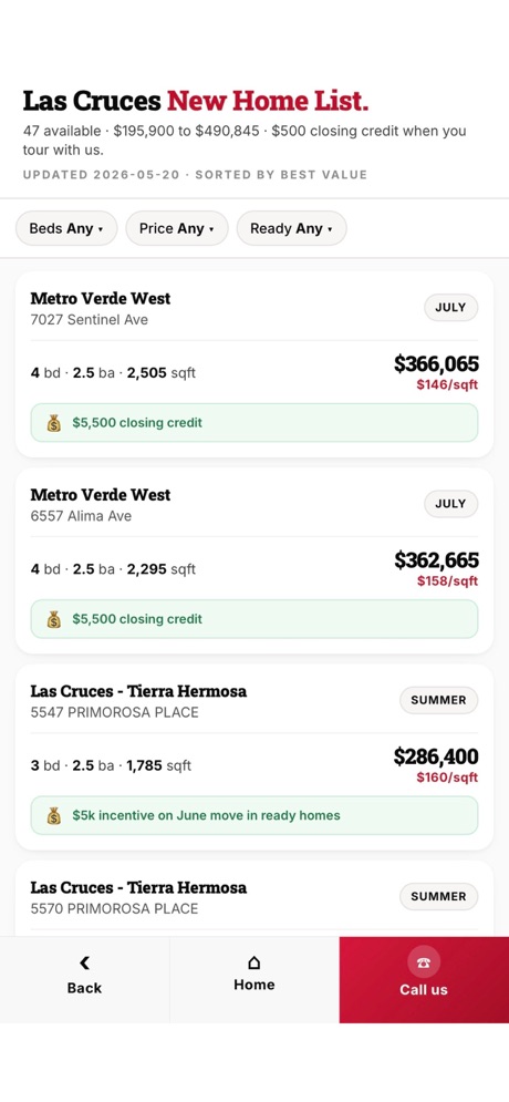 Patino Real Estate app screenshot