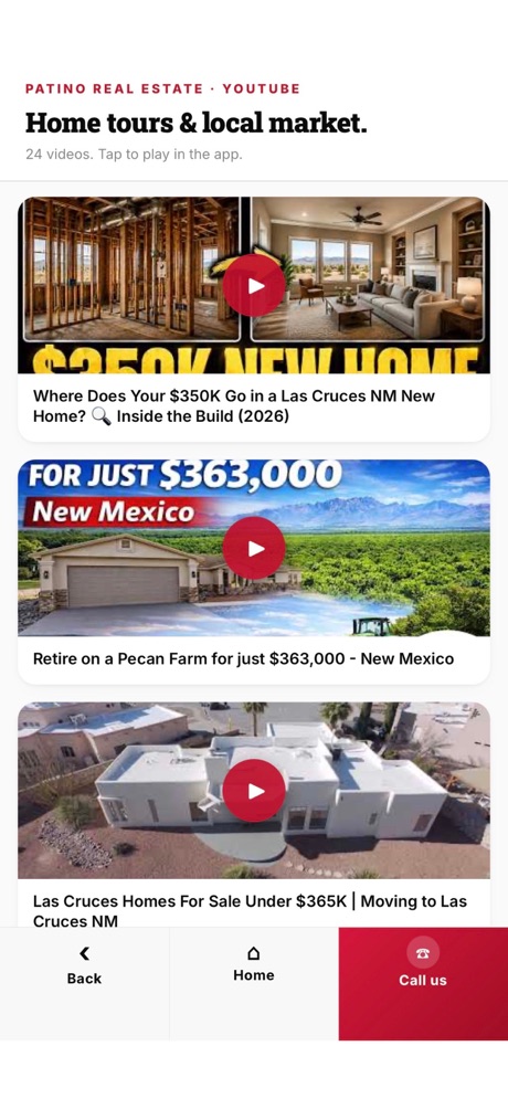 Patino Real Estate app screenshot