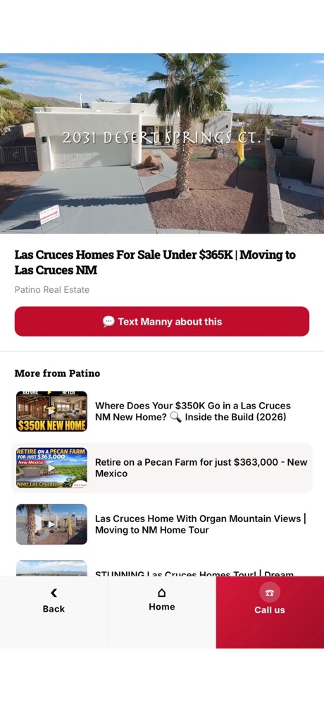 Patino Real Estate app screenshot
